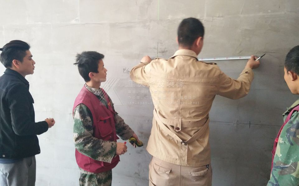 岳池酒店裝修施工現(xiàn)場(chǎng)放線工程